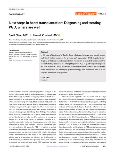 david blitzer md|Next steps in heart transplantation: Diagnosing and treating PGD, .